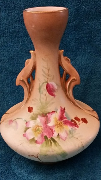 Antique hand painted double handled vase $35.00